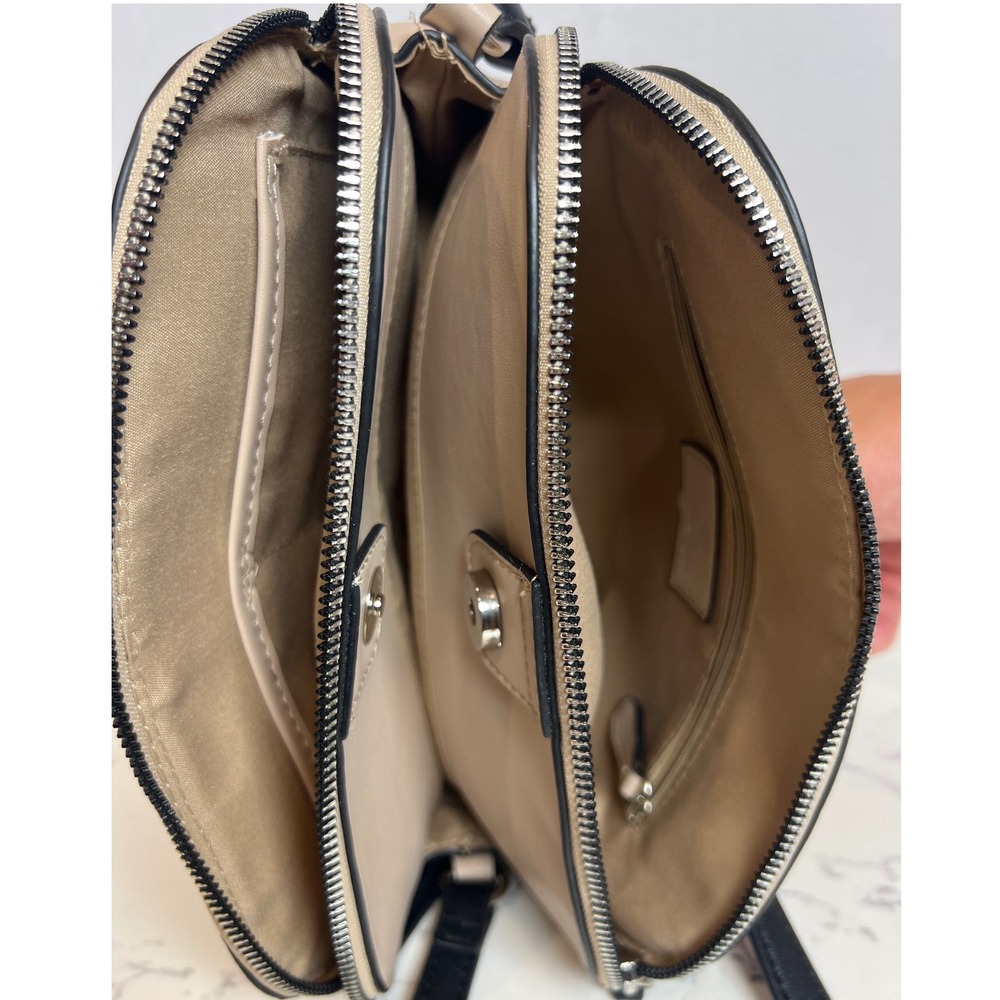 Nanette Lepore Snakeskin Print Crossbody Bag Beige Triple Compartment Boho - Picture 6 of 14